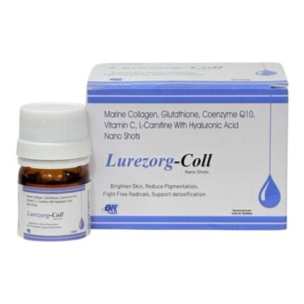 Lurezorg-Coll shots with Marine collagen Glutathione,Haluronic Acid,Co-Q10,Vit C & L-Carnitine for Pigmentation, Improve Elasticity of Skin, Skin Brightening & Fades Dark Spots (4x5ml)